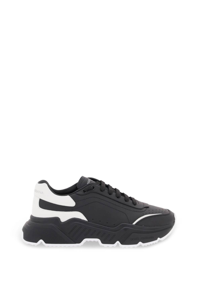 Shop Dolce & Gabbana Leather Daymaster Sneakers In White,black
