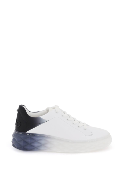 Shop Jimmy Choo Diamond Maxi/f Ii Sneakers In White,blue