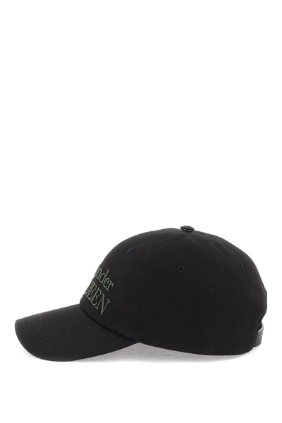 Shop Alexander Mcqueen Baseball Cap With Embroidered Logo In Black