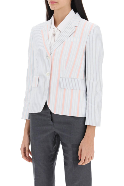 Shop Thom Browne Funmix Striped Oxford Blazer In Multicolor,neutro