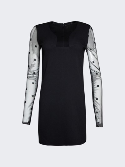 Shop Givenchy 4g Sheer Panel Mini Dress In Black