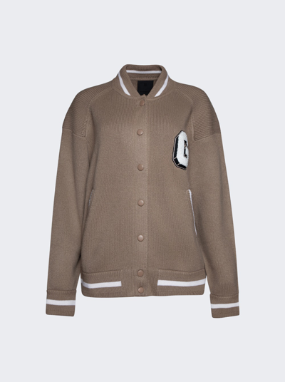 Shop Givenchy Varsity Bomber Jacket In Beige