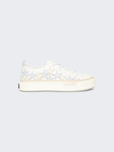 Shop Amiri Stars Court Low Sneakers In Alabaster And Grey
