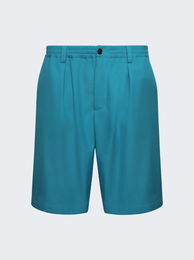 Shop Marni Trouser Shorts In Blue
