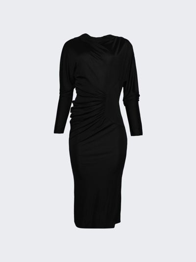 Shop Khaite Oron Ruched Dress In Black