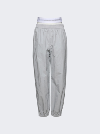 Shop Alexander Wang Track Pant With Logo Underwear In Microchip Grey