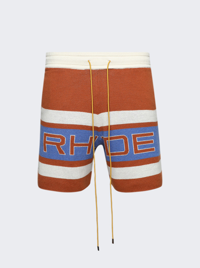 Shop Rhude Racing Knit Shorts In Multicolor