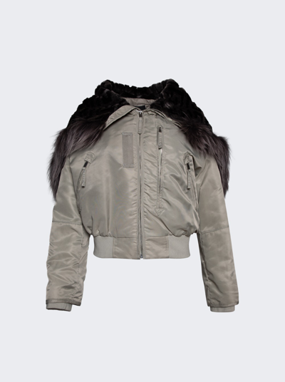 Shop Givenchy Cropped Bomber Jacket 4g In Mastic Tan