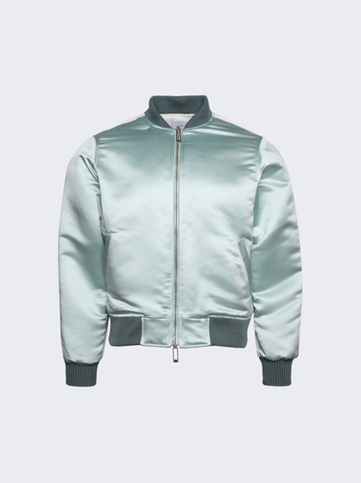 Shop Rhude Boys 02 Satin Bomber In Mint And Crème