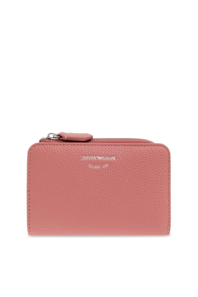 Shop Emporio Armani Wallet With Logo In Pink