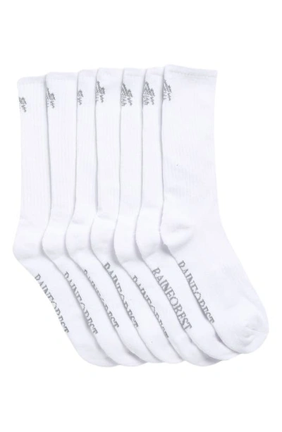 Shop Rainforest 7-pack Half Cushioned Crew Socks In White