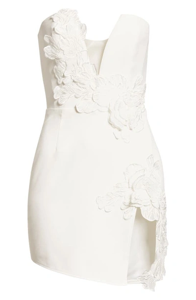 Shop Sau Lee Fleur Floral Appliqué Strapless Dress In White