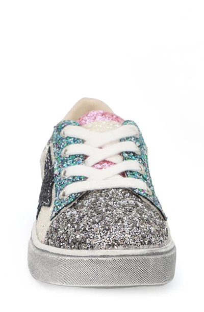 Shop Yoki Kids' Glitter Sneaker In Silver Multi