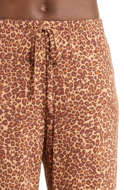Shop Nordstrom Moonlight Eco Knit Pajamas In Tan Sandstorm Leopard Spots