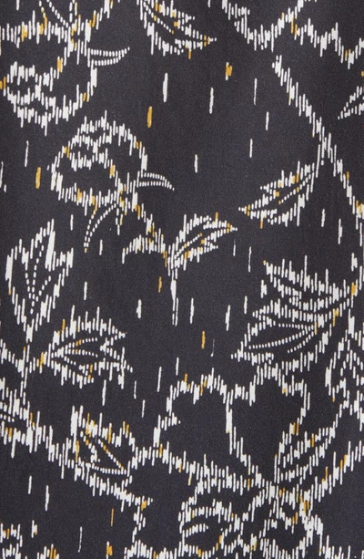 Treasure & Bond Floral Short Sleeve Button-down Shirt In Navy India Ink Line Floral