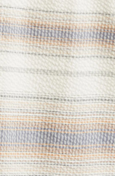 Treasure & Bond Stripe Seersucker Short Sleeve Button-up Shirt In Ivory- Tan Ombre Stripe