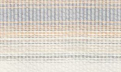 Treasure & Bond Stripe Seersucker Short Sleeve Button-up Shirt In Ivory- Tan Ombre Stripe