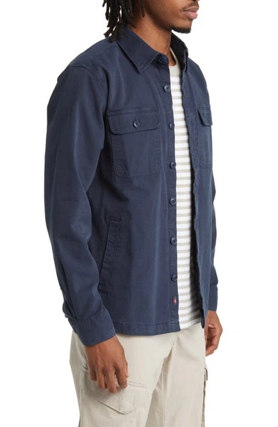 Faherty Inlet Chest-pocket Button Overshirt In Navy