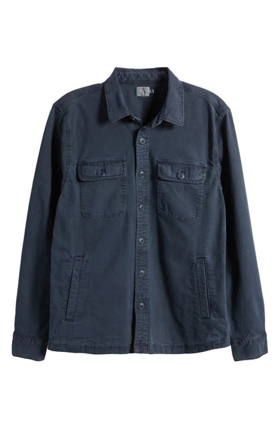 Faherty Inlet Chest-pocket Button Overshirt In Navy