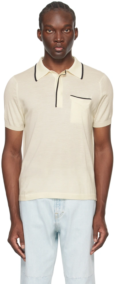 Shop Second / Layer Off-white Pablito Polo In Black/ivory