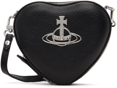 Shop Vivienne Westwood Black Mini Louise Heart Crossbody Bag In N403 Black
