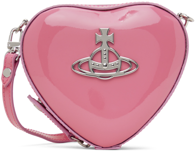 Shop Vivienne Westwood Pink Mini Louise Heart Crossbody Bag In G406 Pink
