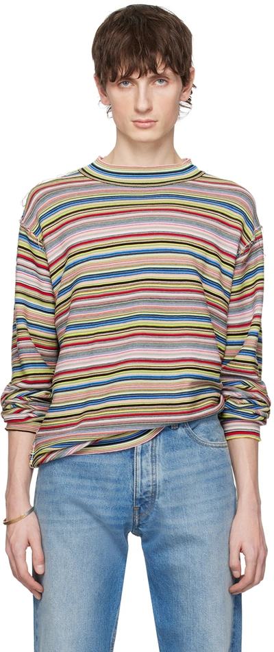 Shop Maison Margiela Multicolor Inverted Seam Sweater In 001f Stripes Mix