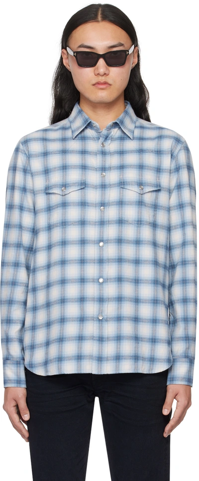 Shop Tom Ford Blue Degrade Shirt In Combo Blue