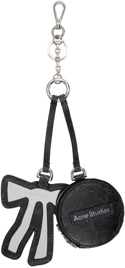 Shop Acne Studios Black Bow Mirror Coin Pouch In 900 Black