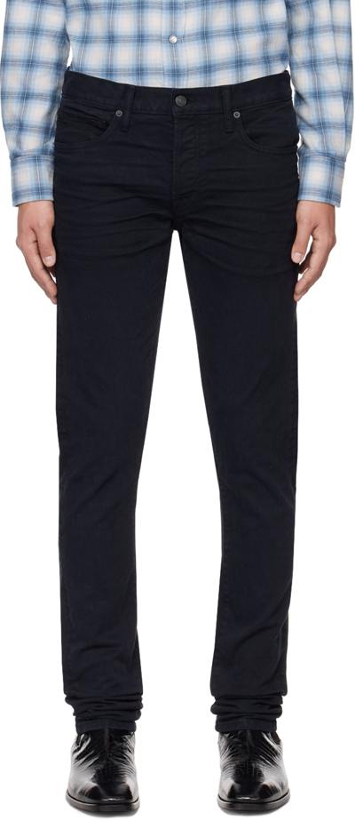 Shop Tom Ford Navy Slim-fit Jeans