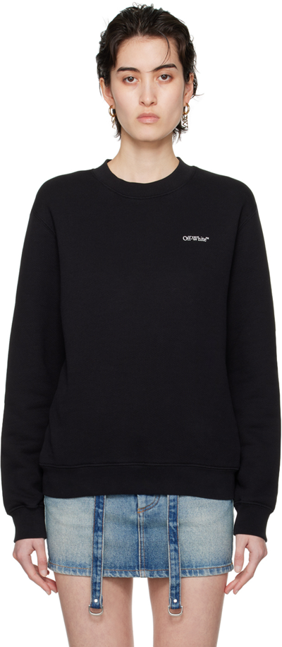 Shop Off-white Black Embroidered Sweatshirt In Black Multicolor