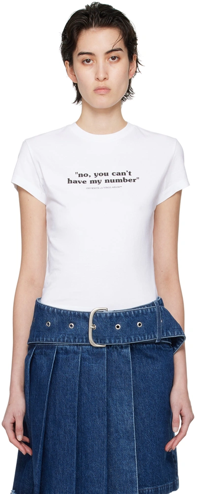 Off-white White Printed T-shirt In White Black