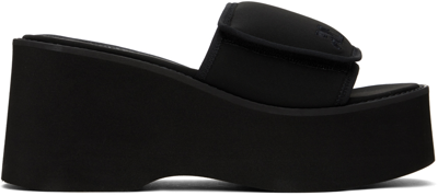 Shop Courrèges Black Scuba Wave Platform Sandals In 9999 Black