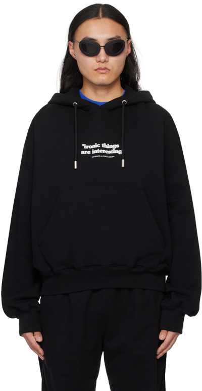 Shop Off-white Black Ironic Quote Hoodie In Black White