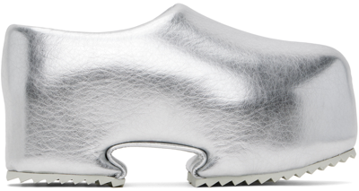 Shop Yume Yume Silver Clog Slip-on Loafers In Metallic