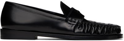 Shop Staud Black Loulou Loafers In Blk Black