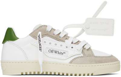 Shop Off-white White & Taupe 5.0 Sneakers In White Green