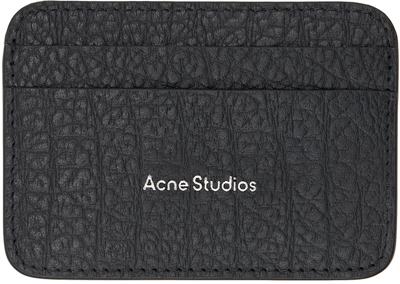 Shop Acne Studios Black Leather Card Holder In 900 Black