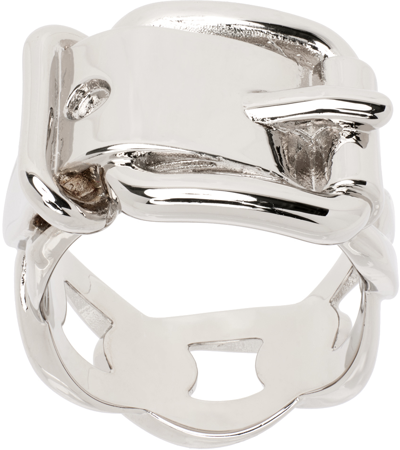 Shop Acne Studios Silver Buckle Ring In Aae Silver