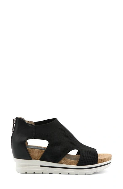 Shop Adrienne Vittadini Charla Wedge Sandal In Black