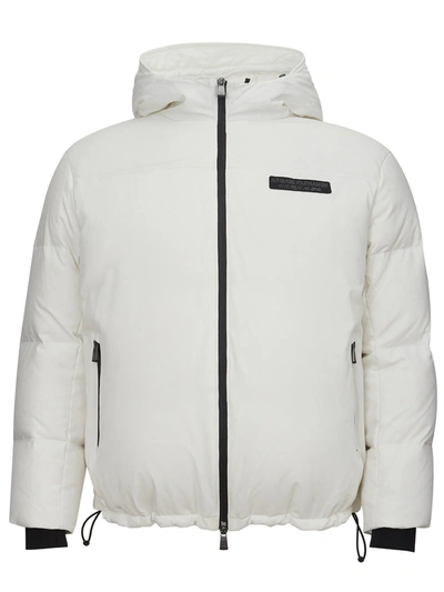Shop Armani Exchange Elegant Quilted White Jacket With Adjustable Men's Hood