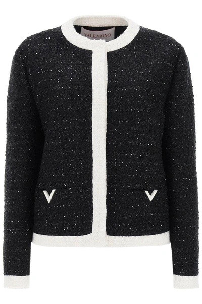 Shop Valentino Garavani Glaze Tweed Jacket In Multicolor