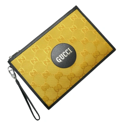 Shop Gucci Gg Nylon Yellow Canvas Clutch Bag ()