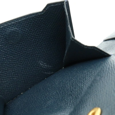 Shop Hermes Hermès -- Navy Leather Wallet  ()