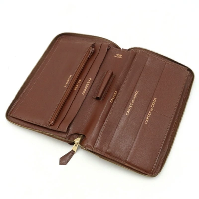 Shop Hermes Hermès Brown Leather Wallet  ()