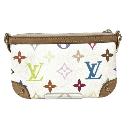 Pre-owned Louis Vuitton Milla White Canvas Clutch Bag ()