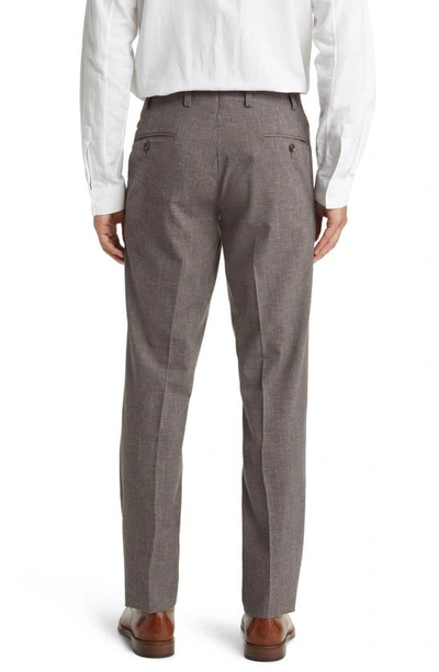 Ted Baker Jerome Trim Fit Soft Constructed Stretch Wool Blend Tapered Leg Pants In Brown