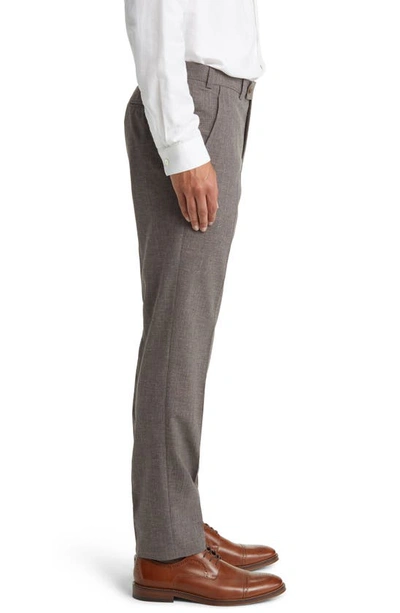 Ted Baker Jerome Trim Fit Soft Constructed Stretch Wool Blend Tapered Leg Pants In Brown