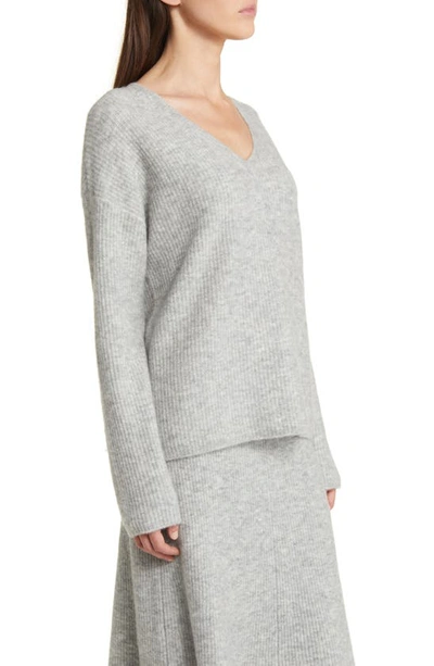 Shop Nordstrom Signature Wool & Cashmere Blend Long Sleeve Sweater In Grey Light Heather