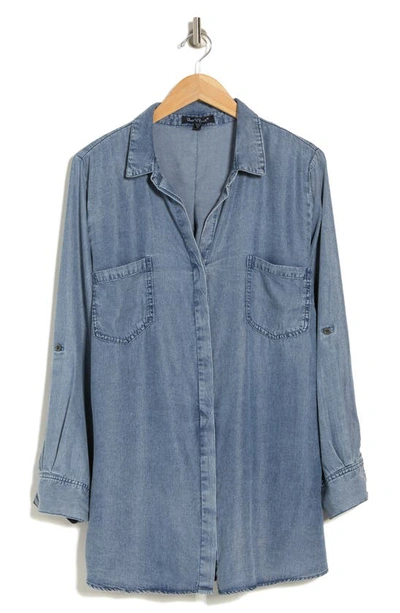 Shop Velvet Heart Riley Long Sleeve Tencel® Lyocell Button-up Shirt In 405 Malibu
